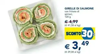 Esselunga Girelle di salmone con frittata di spinaci offerta