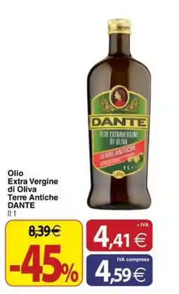 Docks Cash&Carry Olio Extra Vergine di Oliva Terre Antiche Dante offerta