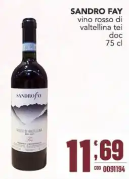 Gruppo di Palo Sandro Fay vino rosso di valtellina tei doc offerta