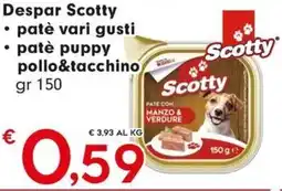 Eurospar Despar Scotty patè vari gusti offerta