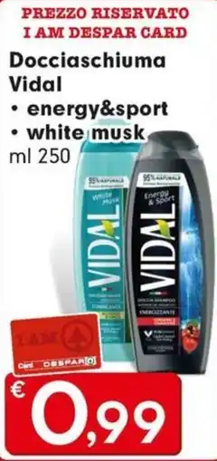 Eurospar Docciaschiuma Vidal energy&sport white musk offerta