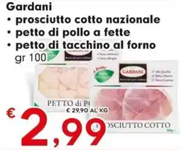 Eurospar Gardani prosciutto cotto nazionale offerta