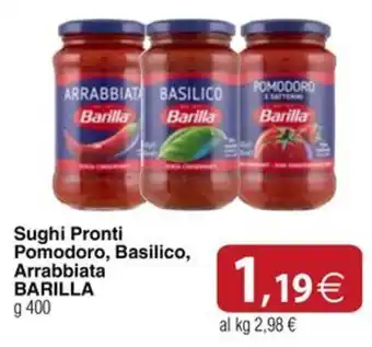 Sughi Pronti Pomodoro, Basilico, Arrabbiata BARILLA