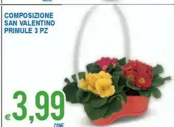 MD Discount Composizione san valentino primule offerta