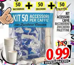 Il Genio Supermercato Kit accessori caffe bicchierini, zucchero, palettine offerta