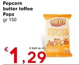 Eurospar Popcorn butter toffee Popz offerta