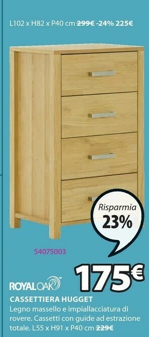 JYSK Cassettiera hugget offerta