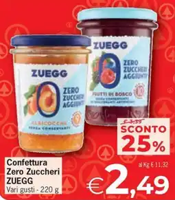 Despar Confettura Zero Zuccheri ZUEGG offerta