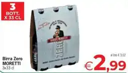 Despar Birra Zero Moretti offerta