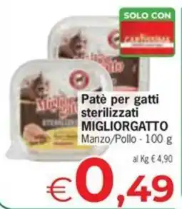 Despar Paté per gatti sterilizzati Migliorgatto offerta