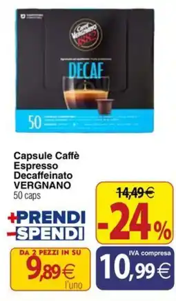 Docks Cash&Carry Capsule Caffè Espresso Decaffeinato Vergnano offerta
