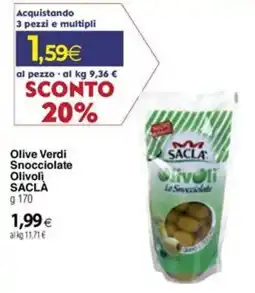Docks Cash&Carry Olive Verdi Snocciolate Olivoli SACLÀ offerta