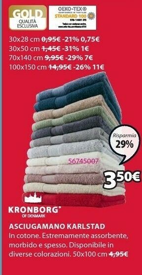 JYSK Kronborg asciugamano karlstad offerta