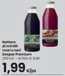 Despar Nettare di mirtilli rossi o neri Despar Premium offerta