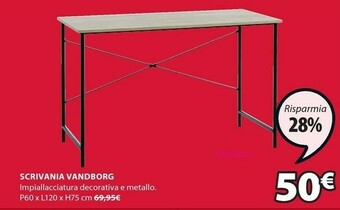 JYSK Scrivania vandborg offerta