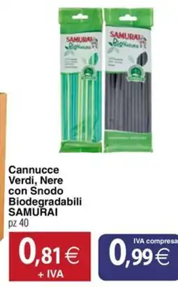 Docks Cash&Carry Cannucce Verdi, Nere con Snodo Biodegradabili SAMURAI offerta