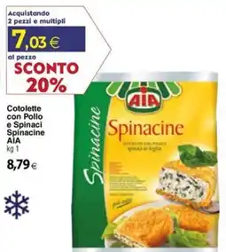 Docks Cash&Carry Cotolette con Pollo e Spinaci Spinacine AIA offerta