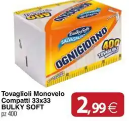 Docks Cash&Carry Tovaglioli Monovelo BULKY SOFT offerta