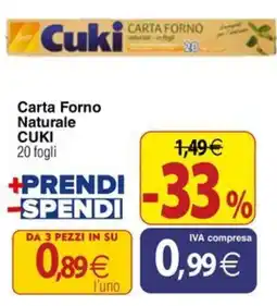 Docks Cash&Carry Carta Forno Naturale CUKI offerta