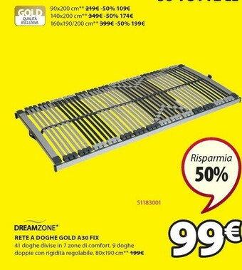 JYSK Rete a doghe gold a30 fix offerta