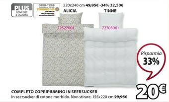 JYSK Completo copripiumino in seersucker offerta