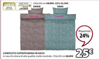 JYSK Completo copripiumino in raso offerta