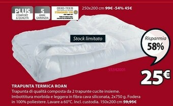 JYSK Trapunta termica roan offerta