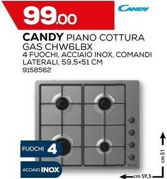 Piano cottura gas chw6lbx