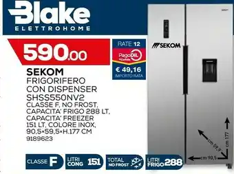 Bricofer Frigorifero con dispenser shss550nv2 offerta