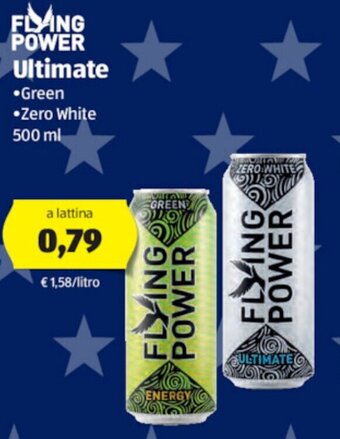 ALDI Flying Power Ultimate Green, Zero white 500 ml offerta