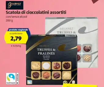 ALDI Gourmet Scatola di cioccolatini assortiti con/senza alcool 200g offerta