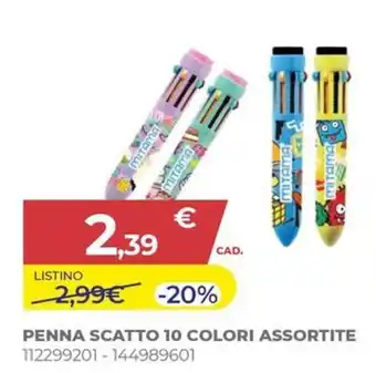 Penna Scatto 10 Colori Assortite
