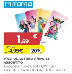 Toys Center Mitama maxi quaderno animals assortito offerta