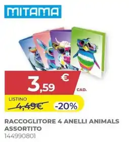 Toys Center Mitama Raccoglitore 4 Anelli Animals Assortito offerta