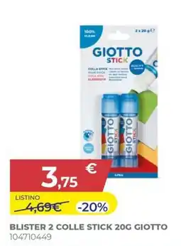 Toys Center Blister 2 colle stick 20g Giotto offerta