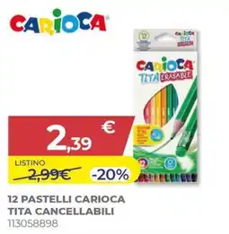 Toys Center 12 pastelli carioca tita cancellabili offerta