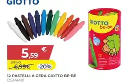 Toys Center 12 pastelli a cera Giotto be-bè offerta