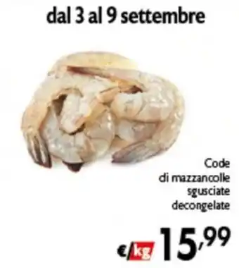 Mazzancolle sgusciate decongelate