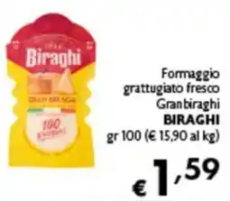 Spak Supermercati Formaggio grattugiato fresco Granbiraghi Biraghi offerta