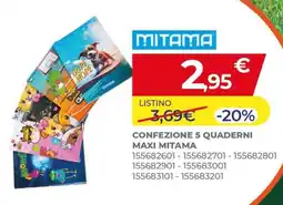 Toys Center Confezione 5 quaderni Maxi Mitama offerta