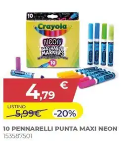 Toys Center Crayola Pennarelli punta maxi neon offerta
