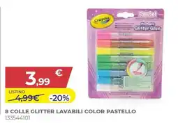 Toys Center Crayola colle glitter lavabili color pastello offerta
