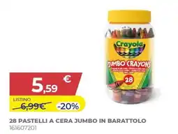 Toys Center Crayola pastelli a cera jumbo offerta