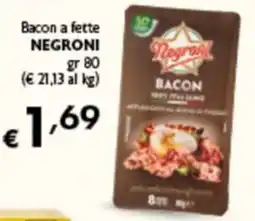 Spak Supermercati Bacon a fette Negroni offerta