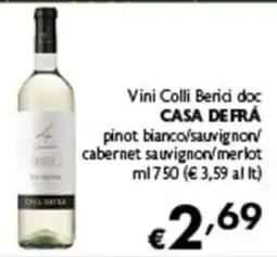 Spak Supermercati Vini Colli Berici doc Casa De Frá offerta