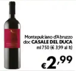 Spak Supermercati Montepulciano d'Abruzzo doc Casale del Duca offerta