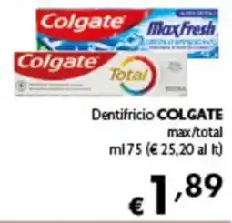 Spak Supermercati Dentifricio COLGATE max/total offerta