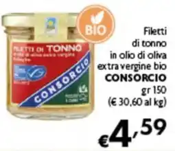 Spak Supermercati Filetti di tonno in olio di oliva extra vergine bio Consorcio offerta
