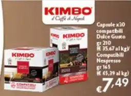 Spak Supermercati Kimbo Capsule compatibili Dolce Gusto offerta