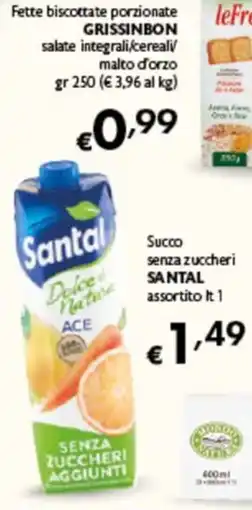 Spak Supermercati Succo senza zuccheri SANTAL assortito offerta